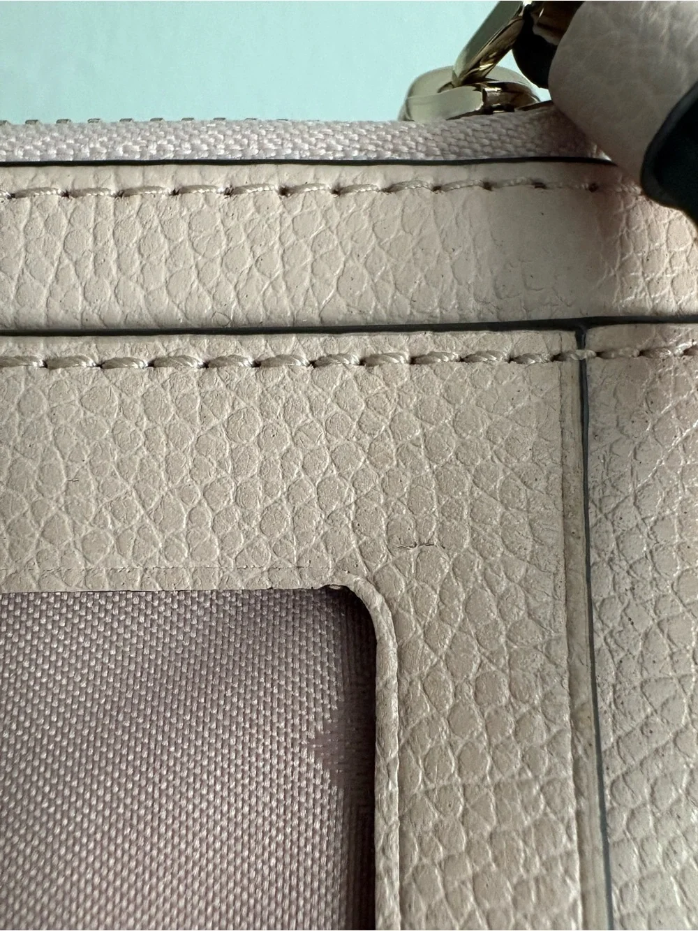 kate spade Blush Pink pebbled leather Zip Wallet